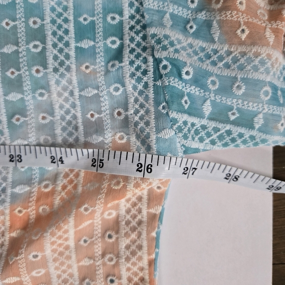 Ruby Rd. Lightweight Embroidered kimono cover up Women Orange Green sz 2X - Picture 5 of 7